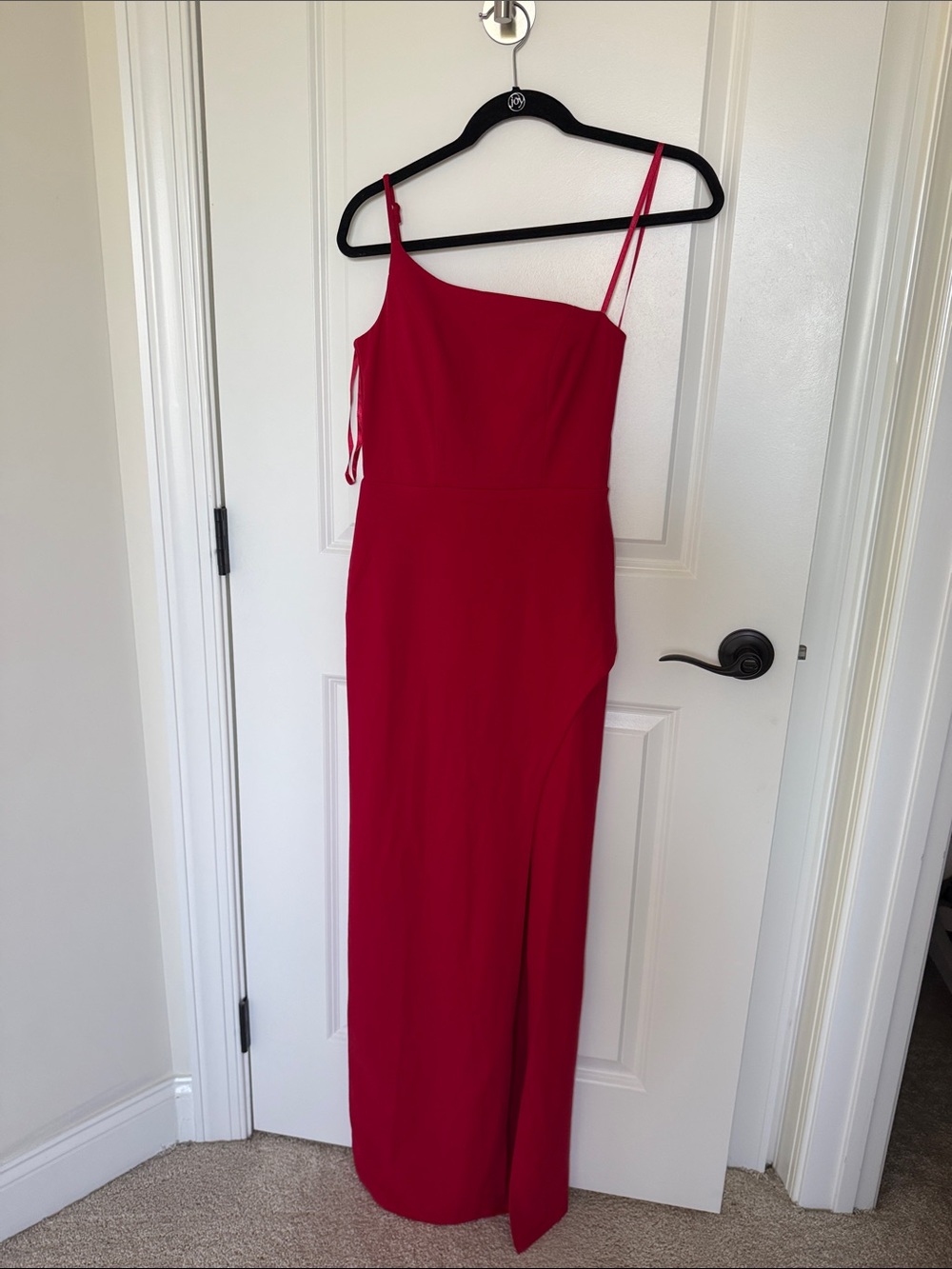 City Triangles Crimson One-Shoulder Evening Dress